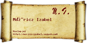 Móricz Izabel névjegykártya